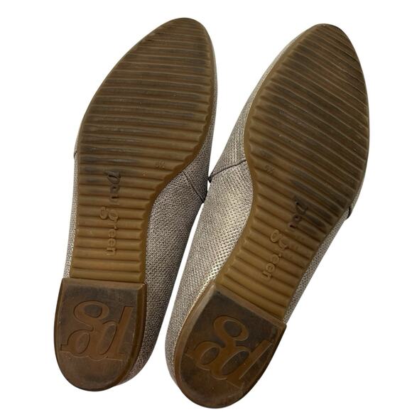 Paul Green Shoes Size 6.5 US 9 Naomi Perforated‎ Metallic Smoking Loafers - Picture 10 of 12